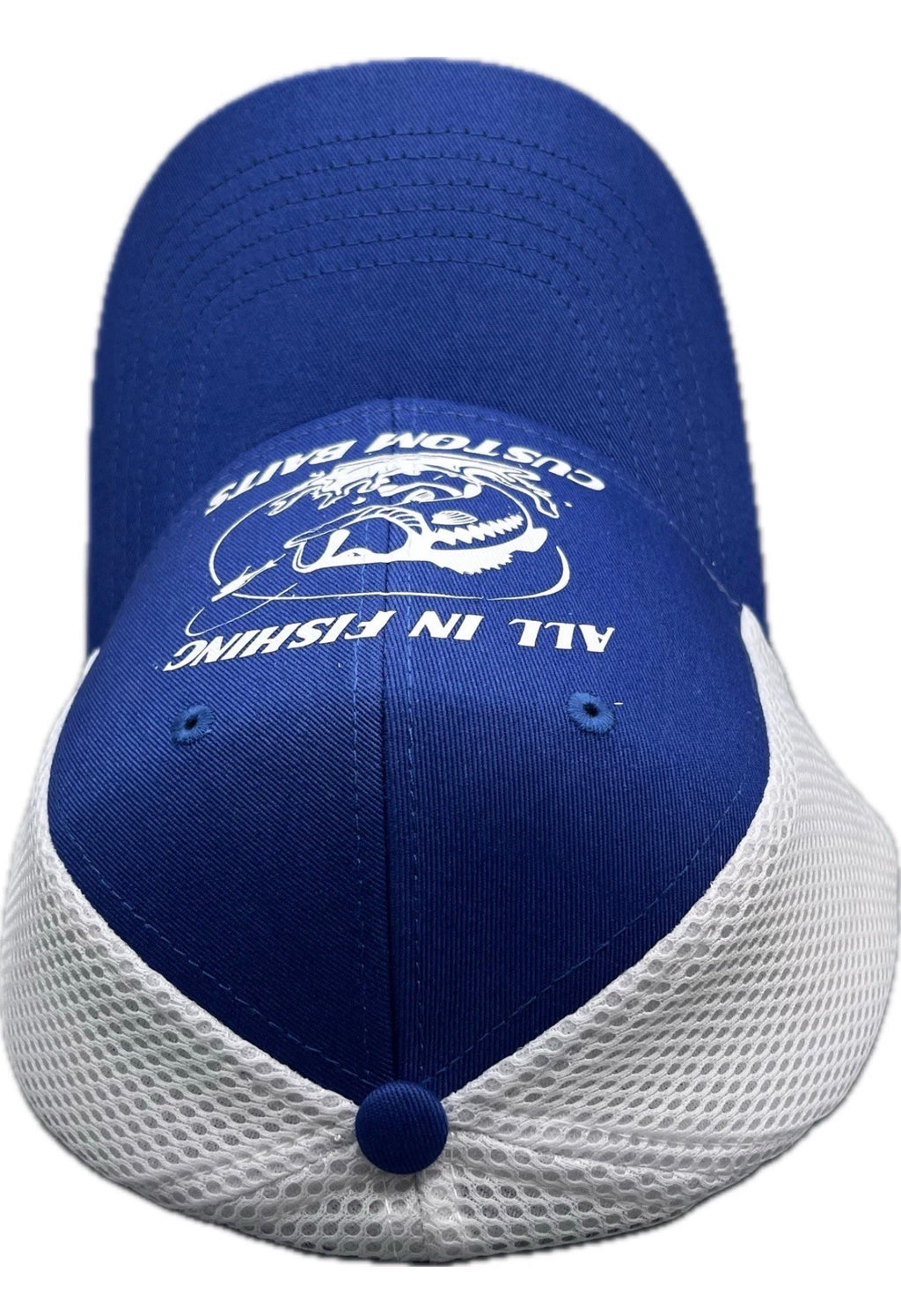 All In Fishing royal blue white Mesh-Back Twill cap/hat