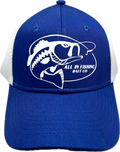All In Fishing royal blue white Mesh-Back Twill baseball cap/hat