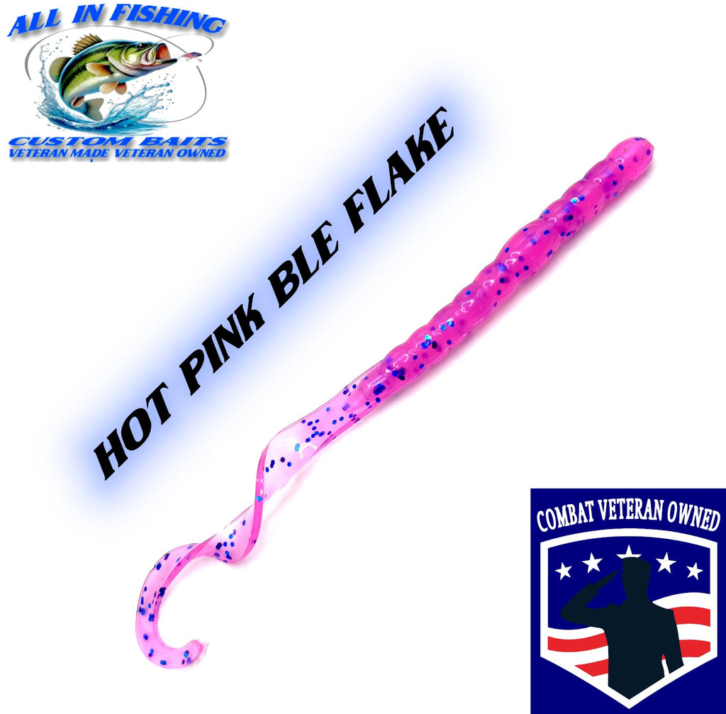 12ct 7'' ribbon tail worm choose color