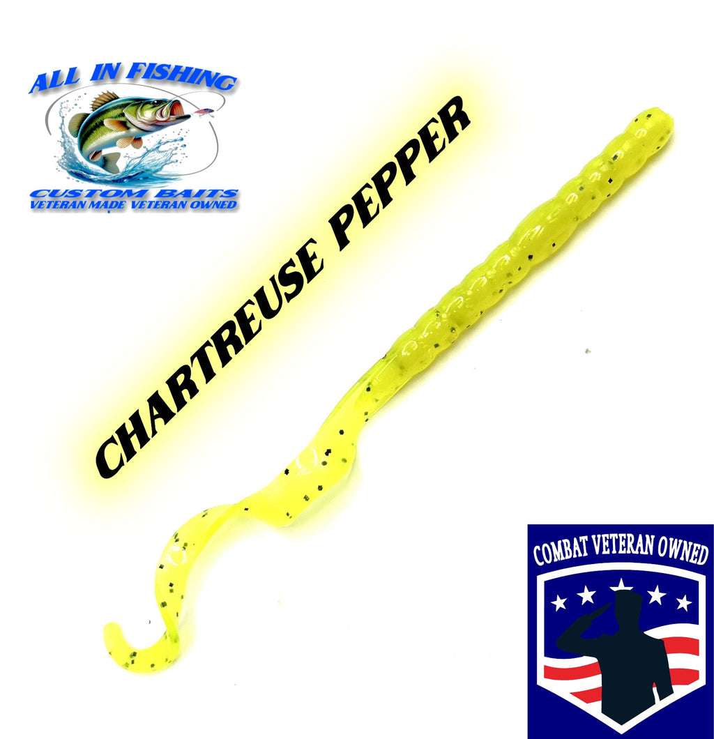 12ct 7'' ribbon tail worm choose color
