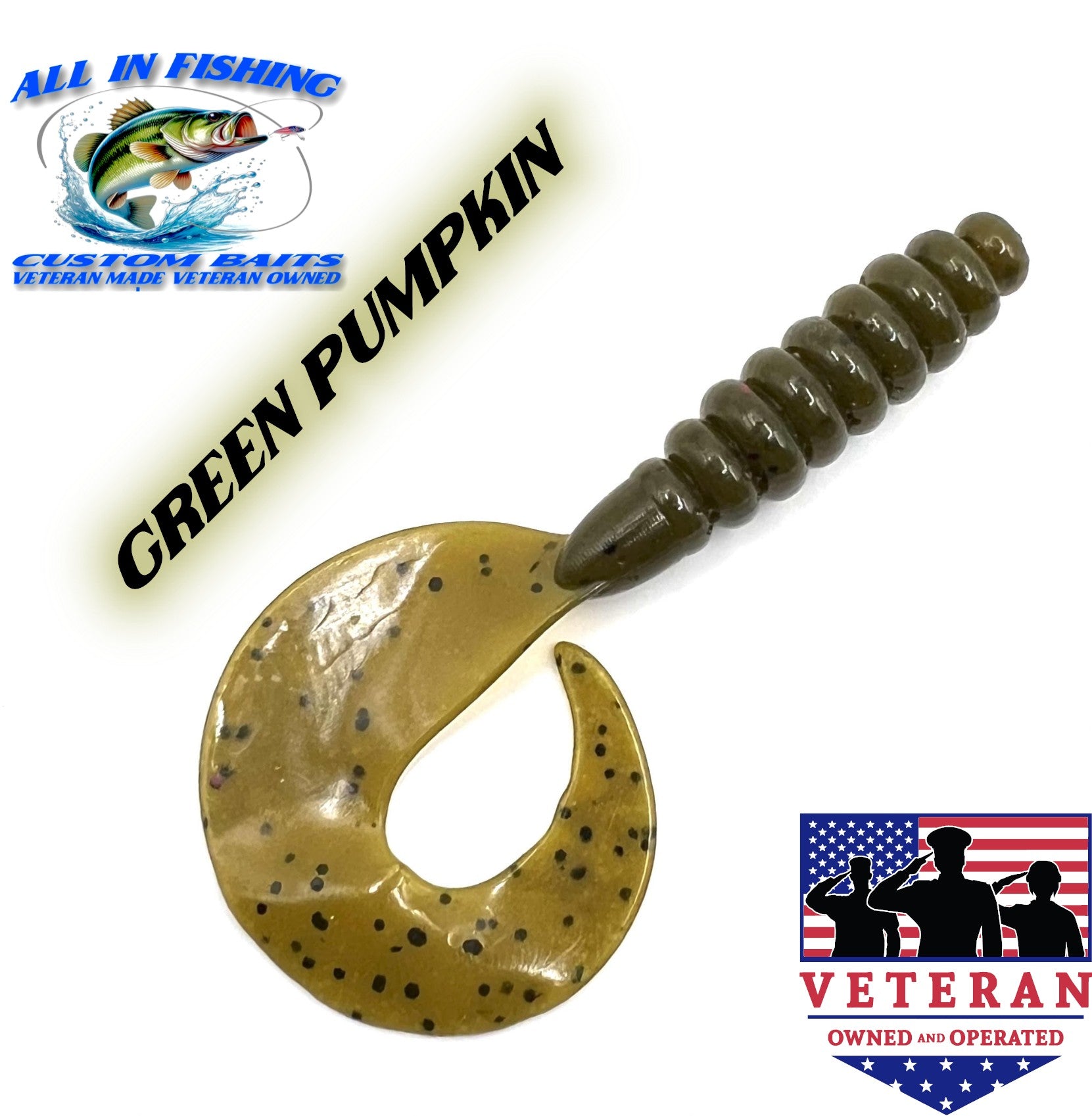 3.8 15ct curly tail grub choose color