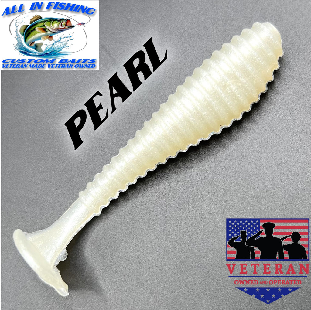 12ct 3.5'' ribbed paddle tail swim bait (choose color)