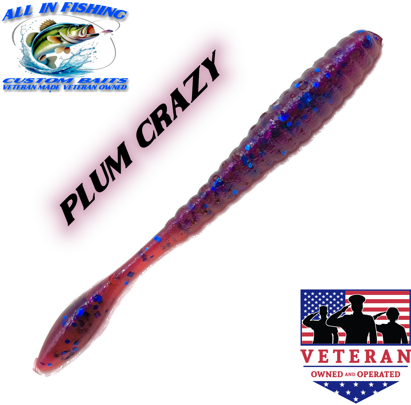 4'' flat worm (Choose Color ) - 20Pack
