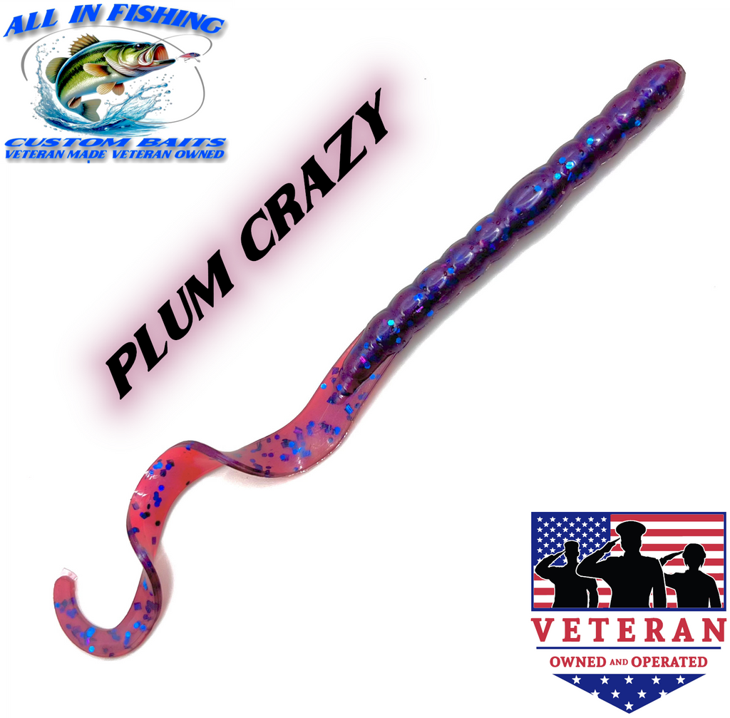 12ct 7'' ribbon tail worm choose color
