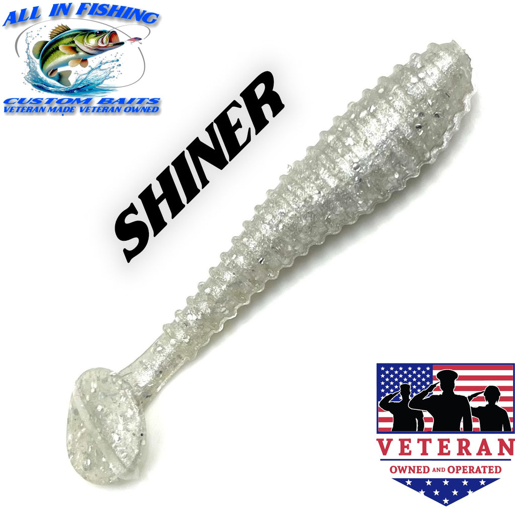 12ct 3.5'' ribbed paddle tail swim bait (choose color)