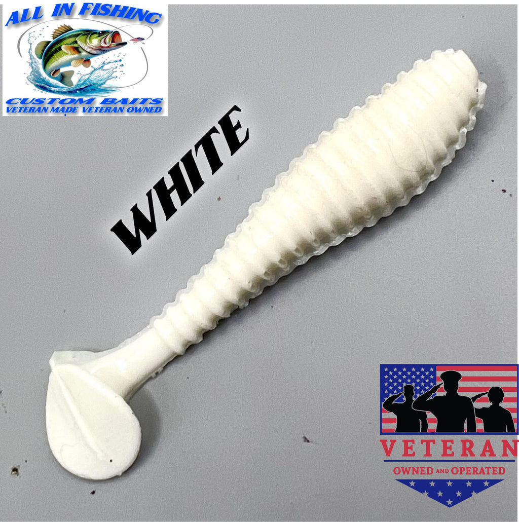 12ct 3.5'' ribbed paddle tail swim bait (choose color)